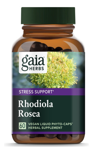 Suplemento Gaia Herbs Rhodiola Rosea Stress Support 60 Cápsu