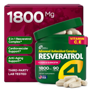 Suplemento De Resveratrol 1800mg Complexo Coq10 Quercetina