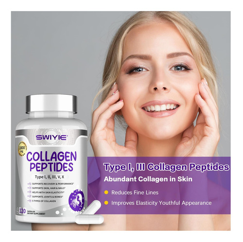 Cápsulas De Peptídeos De Colágeno Multi -colágeno Swiyie E V - Imagem 12