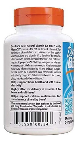 Vitamina K2 Mk-7 Natural Com Menaq7 60 Unidades - Imagem 3