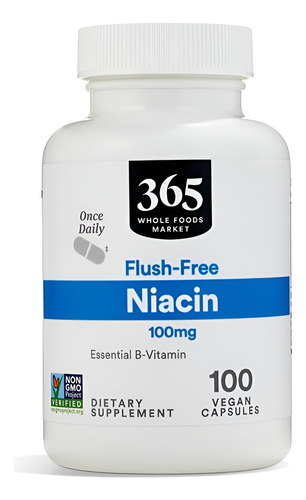 Niacina 100 Mg Suplemento 100 Cápsulas 365 Por Whole Foods