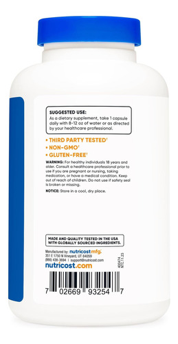 Nutricost L-fenilalanina 500mg 180 Cápsulas - Imagem 4