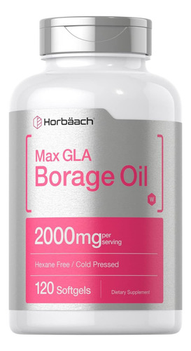 Cápsulas De Óleo De Borragem Horbäach 2000 Mg 120 Softgels