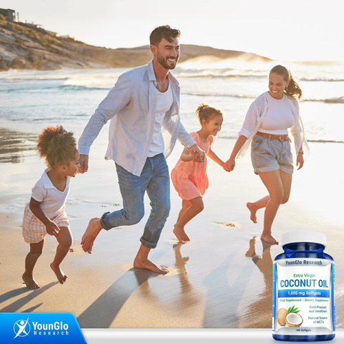 Cápsulas De Óleo De Coco Younglo Research 1000 Mg 180 Cápsul - Imagem 8