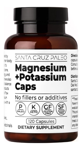 Cápsulas De Potássio De Magnésio De Santa Cruz Paleo 120 Cá