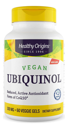 Suplemento Healthy Origins Ubiquinol 100mg 60 Géis Vegetaria