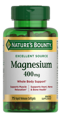 Nature"s Bounty Magnésio 400 Mg 75 Cápsulas Gelatinosas