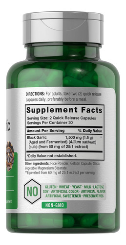 Cápsulas De Alho Preto Envelhecido Horbäach 1500mg 60 Cont - Imagem 2