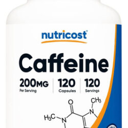 Pílulas De Cafeína De Nutricost 200mg 120 Cápsulas - Sem Gl