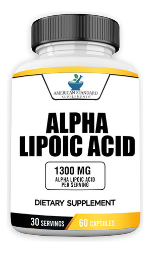 Suplemento De Ácido Alfa Lipóico American Standard 1300 Mg 6