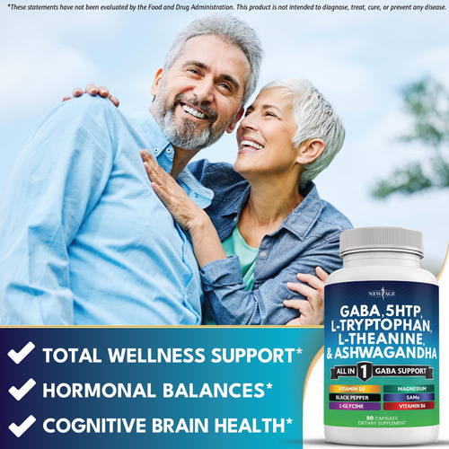 Suplemento New Age Gaba 750 Mg 5-htp 200 Mg L-triptofano 500 - Imagem 4