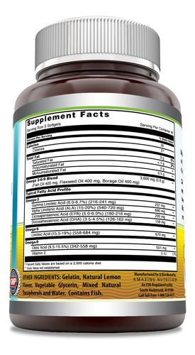 Suplemento Amazing Omega 3.6.9 1200 Mg 120 Cápsulas Gelatino - Imagem 2