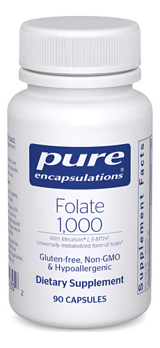 Pure Encapsulations Folate 1000 - Metafolin L-5-mthf - Suple