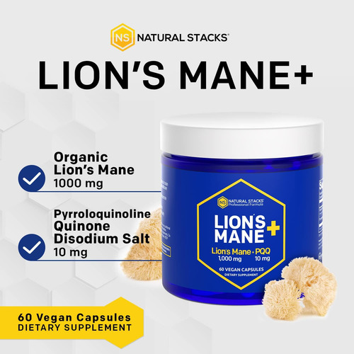 Natural Stacks Organic Lions Mane 1000mg Com Pqq 10mg - Otim - Imagem 3