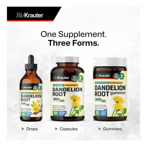 Bio Krauter Cápsulas De Raiz De Dente De Leão - Suplemento D - Imagem 7