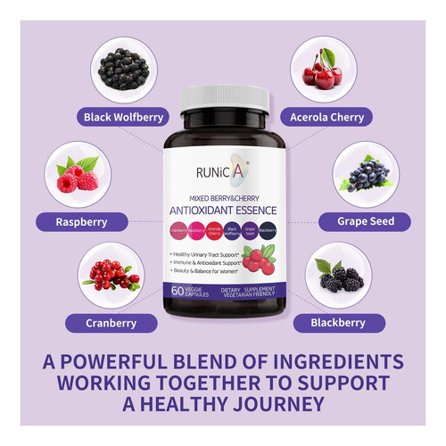 Suplemento Super Antioxidante Runica Para Mulheres Pele E E - Imagem 3