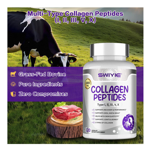 Cápsulas De Peptídeos De Colágeno Multi -colágeno Swiyie E V - Imagem 3