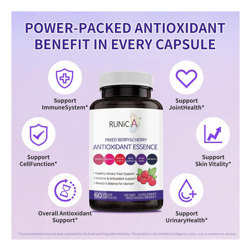 Suplemento Super Antioxidante Runica Para Mulheres Pele E E - Imagem 5