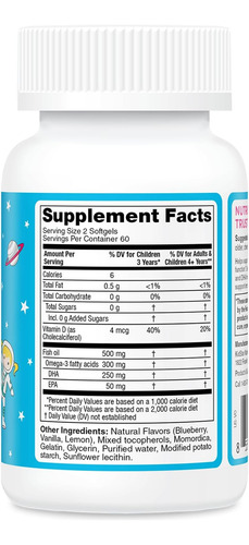 Kidstar Nutrients Omega 3 Com Vitamina D3 Alto Dha Limão - Imagem 2