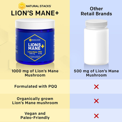 Natural Stacks Organic Lions Mane 1000mg Com Pqq 10mg - Otim - Imagem 9