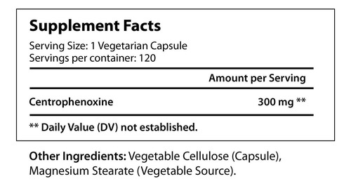 Centrofenoxina 300 Mg - 120 Cápsulas Vegetarianas Suplemen - Imagem 2