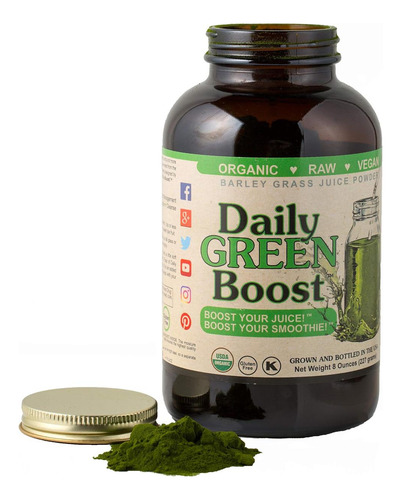 Daily Green Boost 8 Onças Organic Raw Vegan Gf Brasil