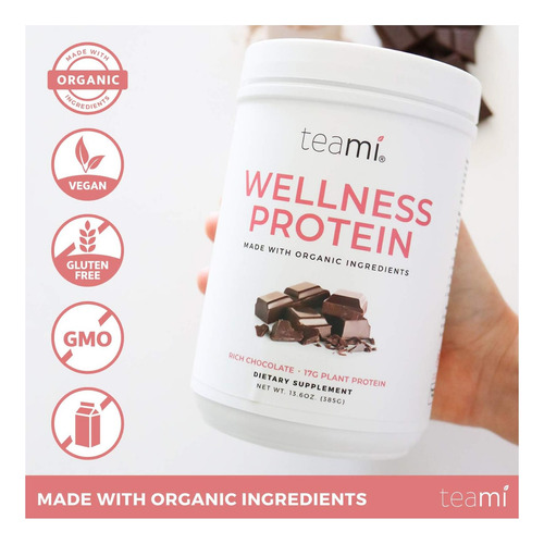 Teami Wellness Vegan Protein Powder - Ingredientes Orgânicos - Imagem 3