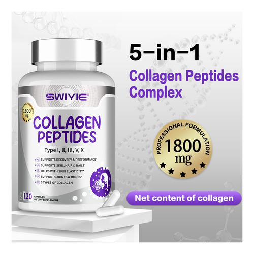 Cápsulas De Peptídeos De Colágeno Multi -colágeno Swiyie E V - Imagem 2