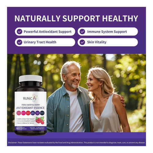 Suplemento Super Antioxidante Runica Para Mulheres Pele E E - Imagem 2
