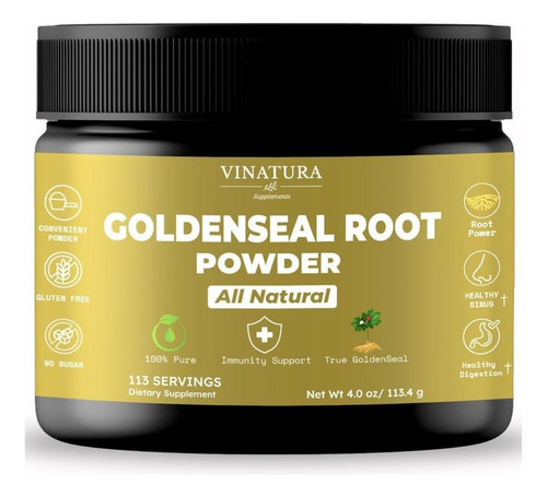 Pó De Raiz Goldenseal - 4 Onças 113 Porções * Feito E Testa