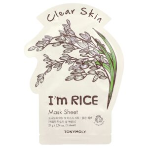 TonyMoly Im Rice Folha de Máscara Clear Skin Beauty 1 Folha 21 g (074 oz)