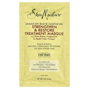 SheaMoisture Óleo de Rícino Preto Jamaicano Máscara Capilar para Tratamento e Fortalecimento 57 g (2 oz)