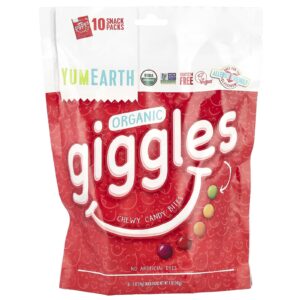 YumEarth Organic Giggles Gomas Mastigáveis 10 Pacotes de Lanche 14 g (05 oz) Cada