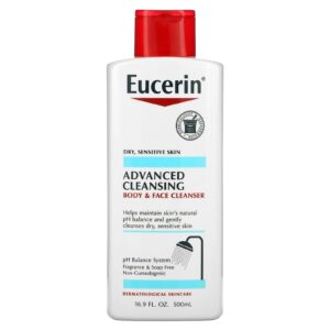 Eucerin Limpeza Avançada Limpeza Corporal e Facial Sem Fragrância 500 ml (169 fl oz)