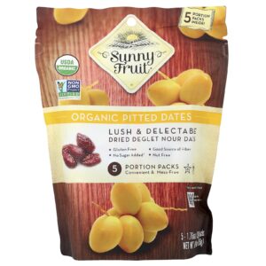 Sunny Fruit Tâmaras Orgânicas sem Caroço Embalagens com 5 Porções 50 g (176 oz) Cada