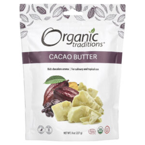 Organic Traditions Manteiga de Cacau 227 g (8 oz)
