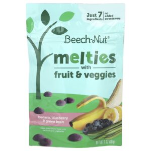 Beech-Nut Misturas com Frutas e Vegetais A partir de 8 Meses Banana Mirtilo e Feijão Verde 28 g (1 oz)