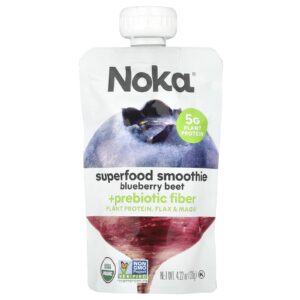 Noka Smoothie de Superalimento + Fibra Prebiótica Beterraba Mirtilo 120 g (422 oz)