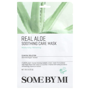 SOME BY MI Real Aloe Máscara Suavizante de Beleza para Cuidados 1 Folha 20 g (070 oz)