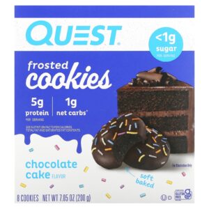 Quest Nutrition Biscoitos Congelados Bolo de Chocolate 8 Biscoitos 25 g (088 oz) Cada
