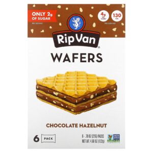 Rip Van Wafels Chocolate com Avelã 6 Embalagens 22 g (078 oz) Cada