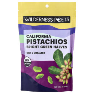Wilderness Poets Pistaches Californianos Metades Verde-Claros Sem Sal 226 g (8 oz)