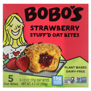 Bobos Oat Bars Aveia Recheada Morango 5 Bocadas 37 g (13 oz) Cada