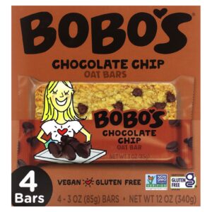 Bobos Oat Bars Barras de Aveia com Lascas de Chocolate 4 Barras 85 g (3 oz) Cada