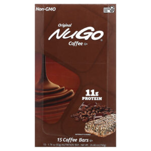 NuGo Nutrition Coffee Nutrition Bar 15 Barras de 176 oz (50 g) Cada