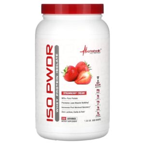 Metabolic Nutrition ISOpwdr Isolado de Proteína Whey Creme de Morango 690 g (152 lbs)