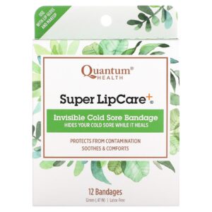 Quantum Health Super LipCare + Emblemas Invisíveis para Feridas Resfriadas 12 Curativos