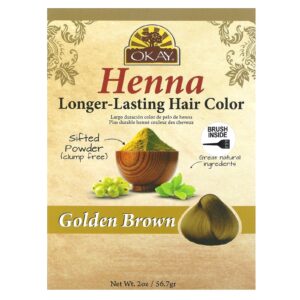 Okay Pure Naturals Henna Tintura de Cabelo Mais Duradouro Castanho Dourado 567 g (2 oz)