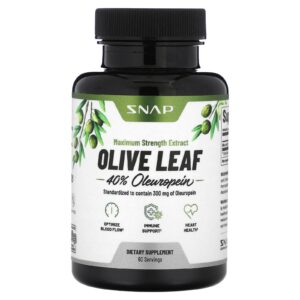 Snap Supplements Folha de Oliveira Potência Máxima 750 mg 60 Cápsulas