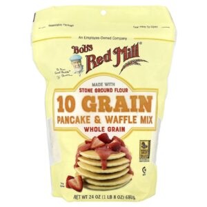 Bobs Red Mill Mistura de Panqueca e Waffle com 10 Grãos Grão Integral 680 g (24 oz)